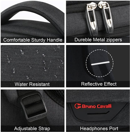 Laptop Backpack,Business Travel anti Theft Slim Durable Laptops Backpack with USB Charging Port,Water Resistant College School Computer Bag for Women & Men Fits 15.6 Inch Laptop and Notebook - Black